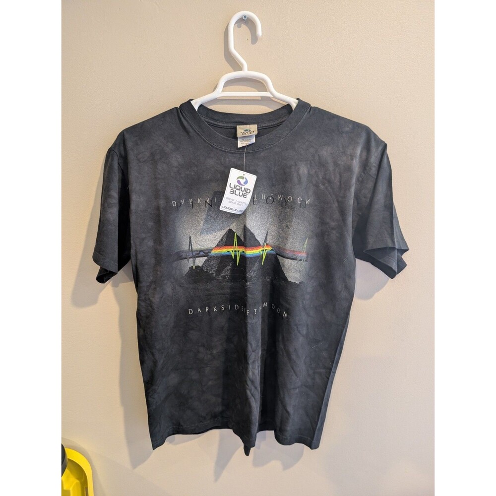 NWT Y2K Pink Floyd Shirt L Liquid Blue Dark Side Of The Moon Stonewash CONCERT